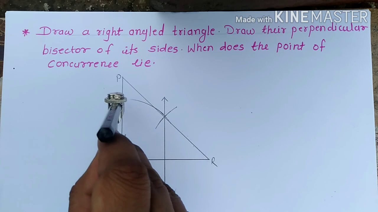 Std-7 th, Perpendicular bisectors of the sides of a right angled triangle