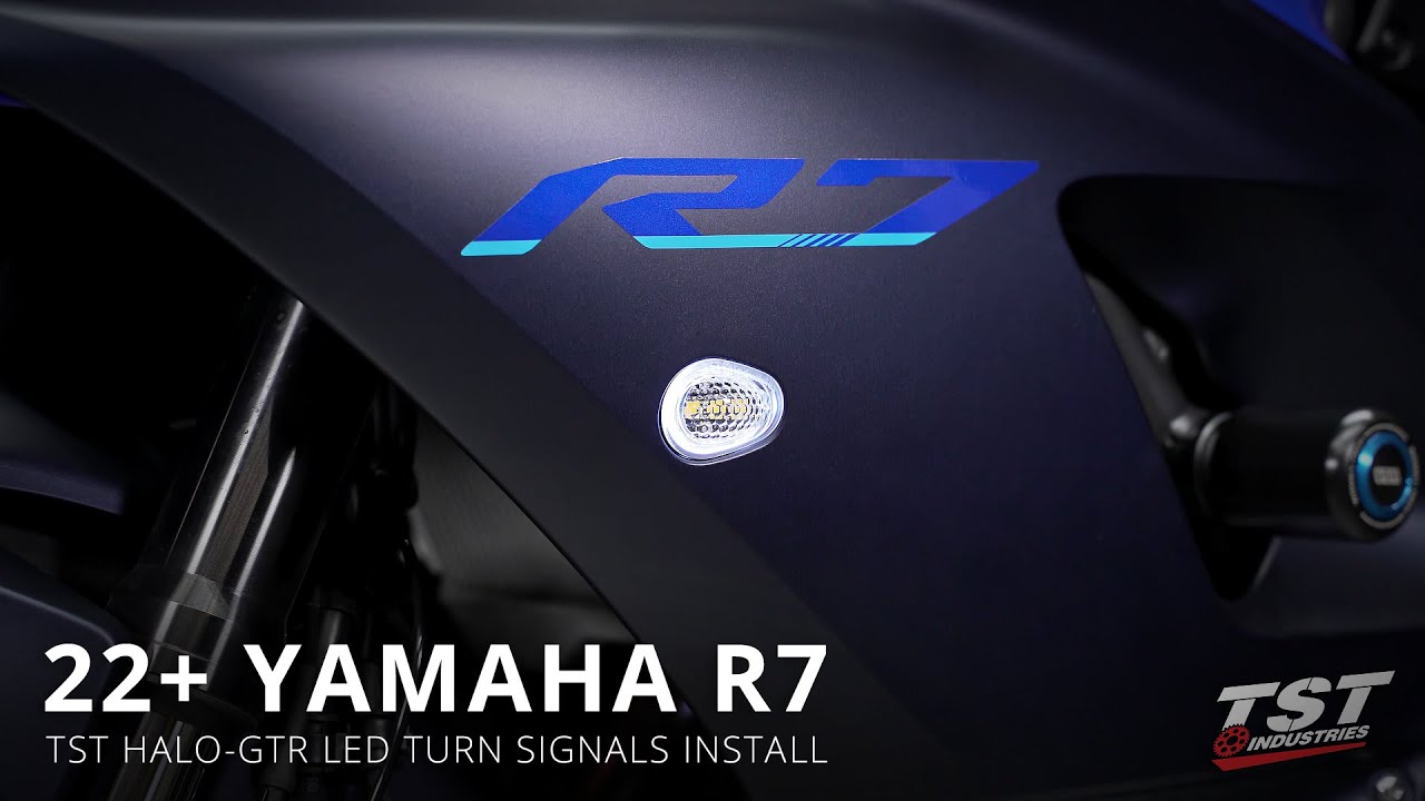 Как установить поворотники Halo-GTR на Yamaha R7 2022+ года выпуска от TST Industries