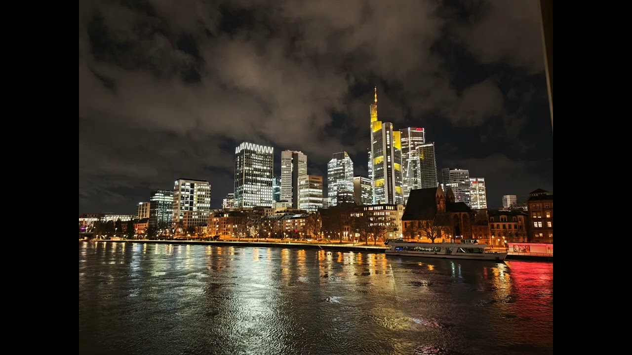 Skyscrapers on the left, medieval on the right.