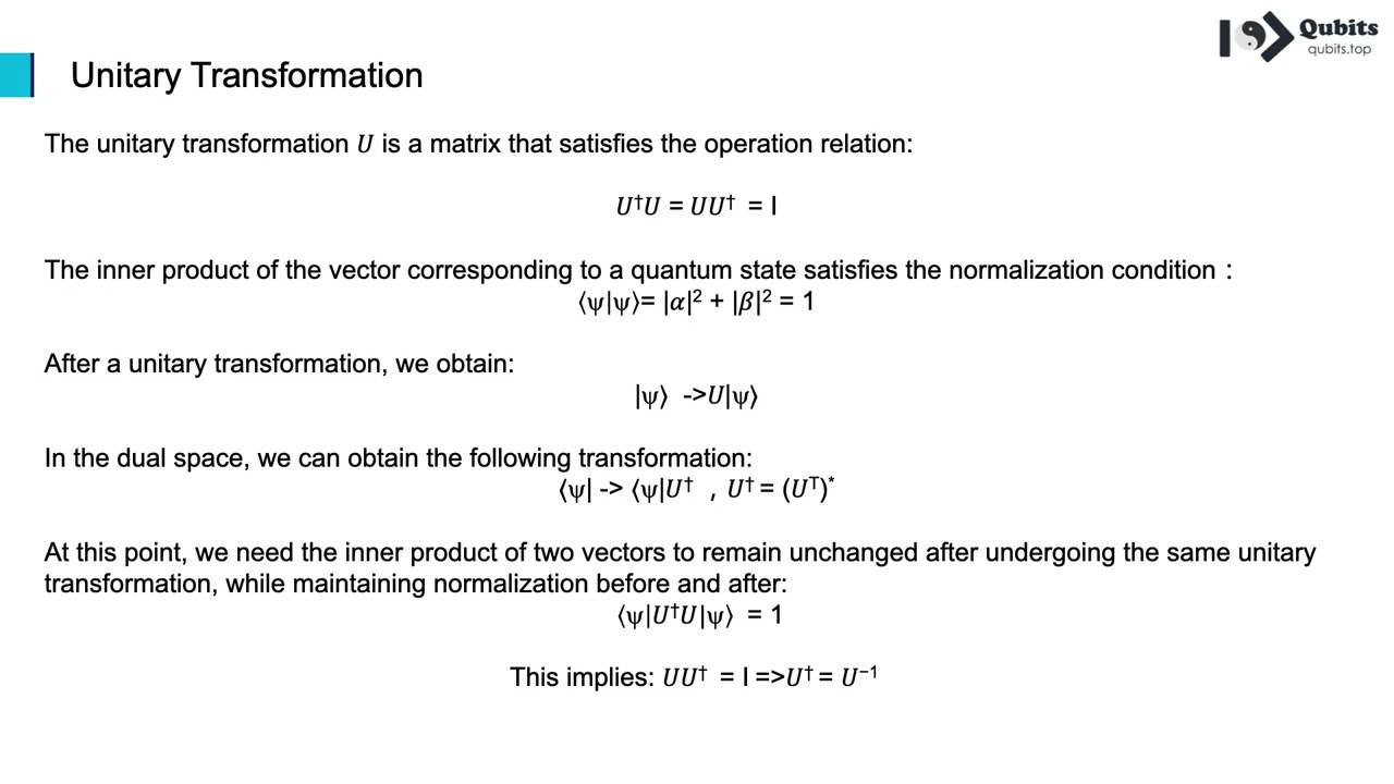 Section 5 Basic Logic Gates for Single Qubit - Lecture 1 Unitary Transformation