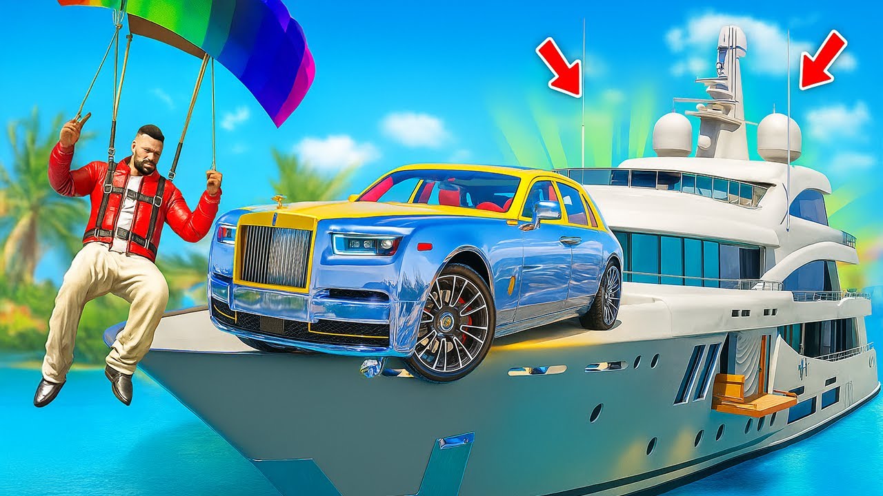 ICH FLIEGE auf einen SELTENEN OP ROLLS ROYCE in GTA 5! (Fallschirm Battle)