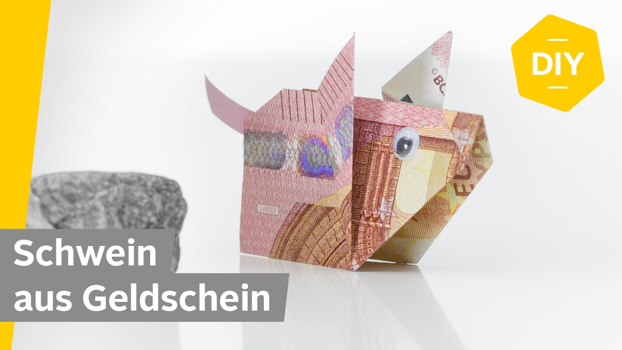 Geldscheine falten SCHWEIN - GLÜCKSSCHWEIN - für kreative Geldgeschenke | Roombeez powered by OTTO