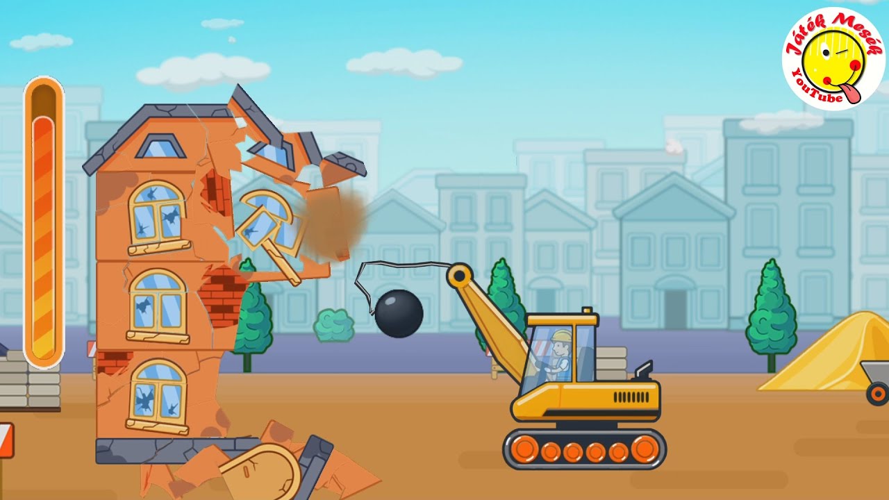 Munkagépek versenyeznek, rombolnak és építenek- construction machines demolish and build- Játékmesék