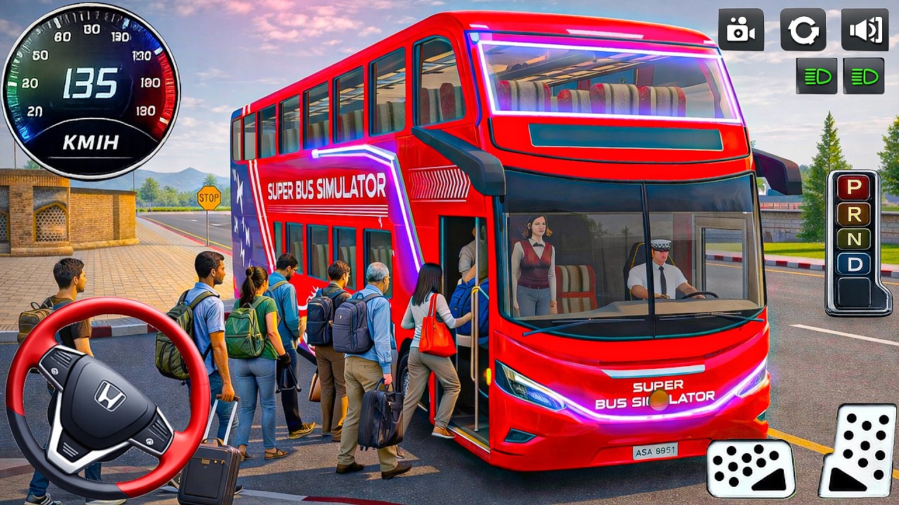 Public Transport Bus Driving 3D: Modern Double Decker Bus City Explore Routes - android gameplay