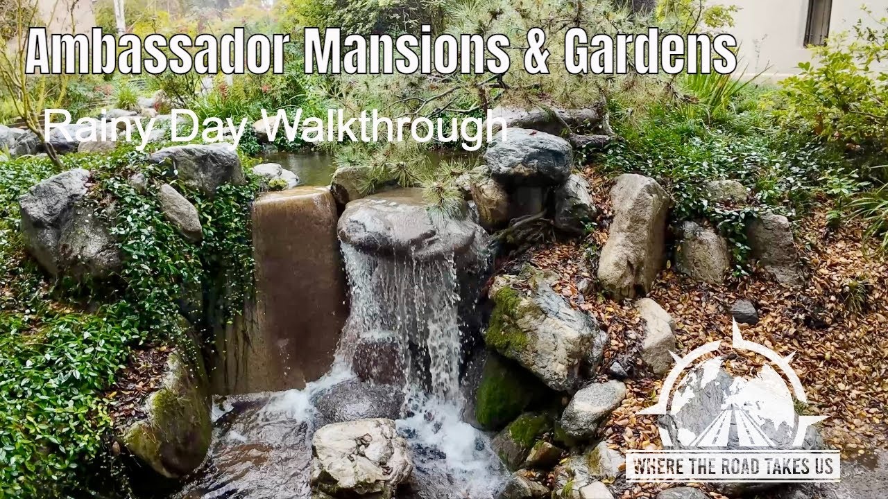 [4K] Ambassador Mansions & Gardens - Pasadena, CA - Rainy Day Walkthrough