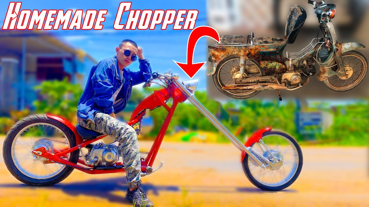 Build a Chopper Motorcycle from an old Super Cub | Restoring old Super Cub
