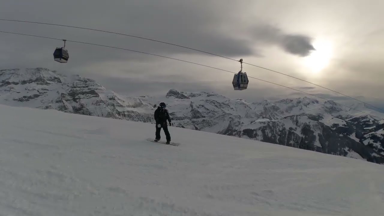 Snowboarding Lenk Stand-Xpress red piste