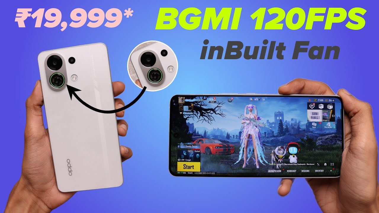 ТЕСТ OPPO K13 Turbo 5G BGMI ⚡ 120 кадров в секунду, встроенный вентилятор и 1,6 млн Antutu