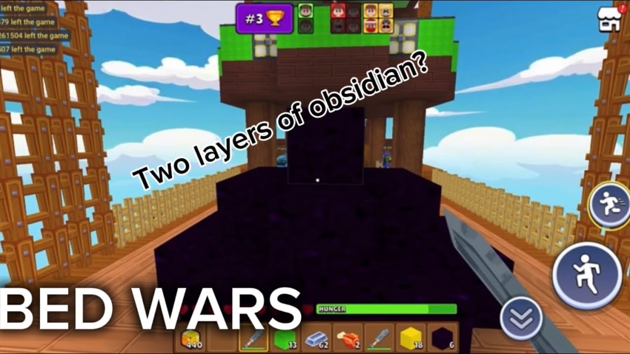 I USE TWO LAYERS OF OBSIDIAN TO WARP THE BED