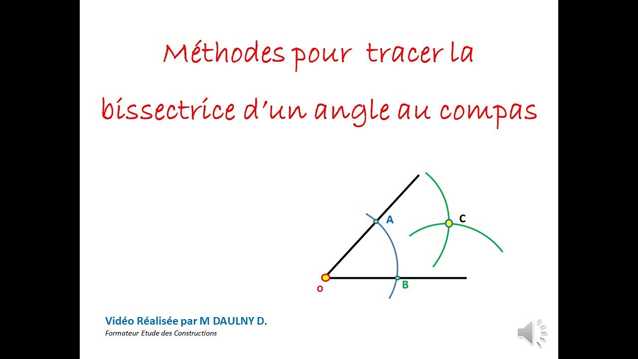 Méthode pour Tracer la Bissectrice d'un Angle