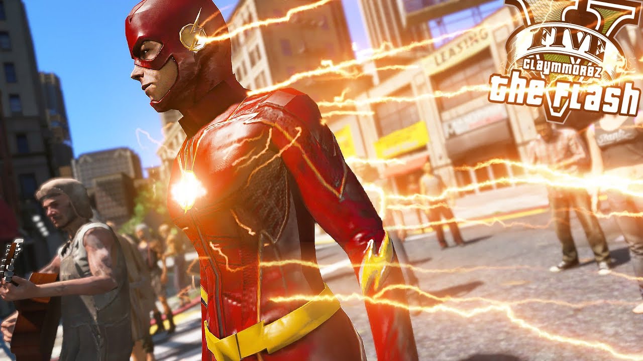 The Flash Saves People From Car Attack! (GTA 5 Flash Mod)