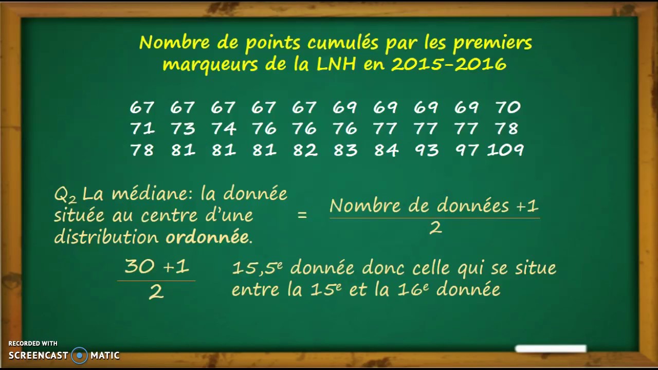 Construction d'un diagramme de quartiles