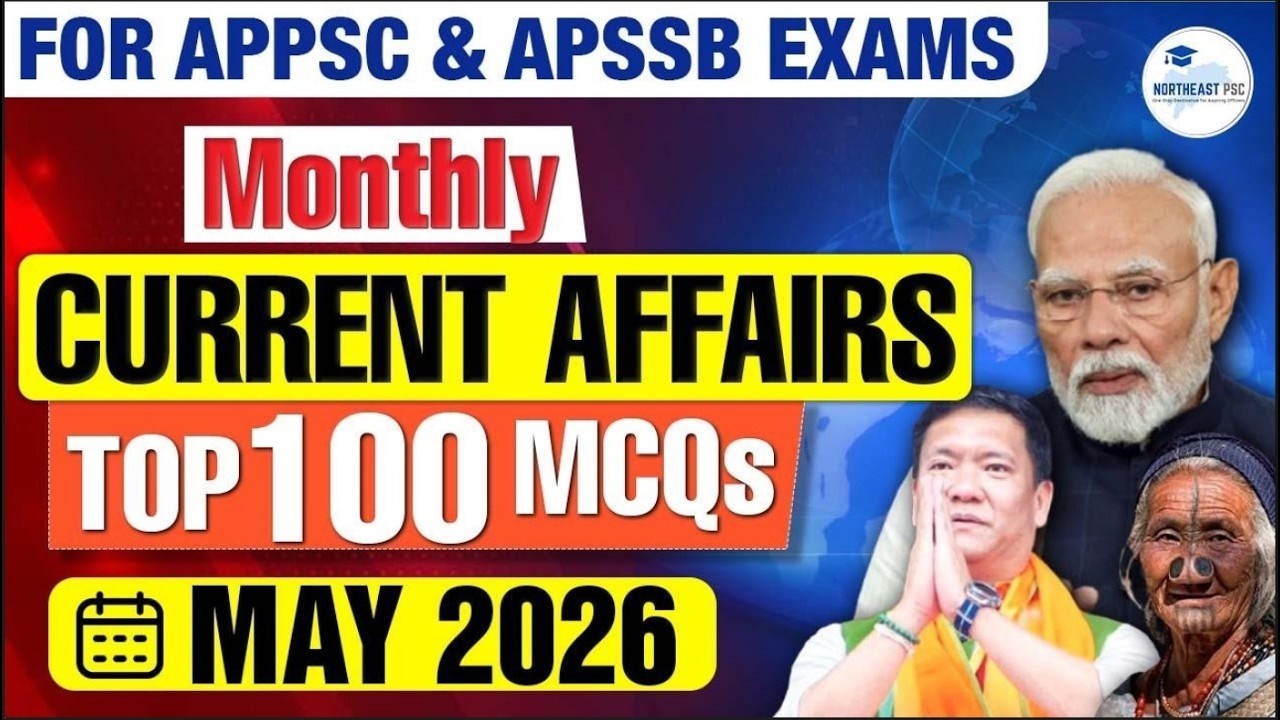 APPSC & APSSB Current Affairs MCQs I May 2026 P2 I Top 100 Current Affairs MCQs