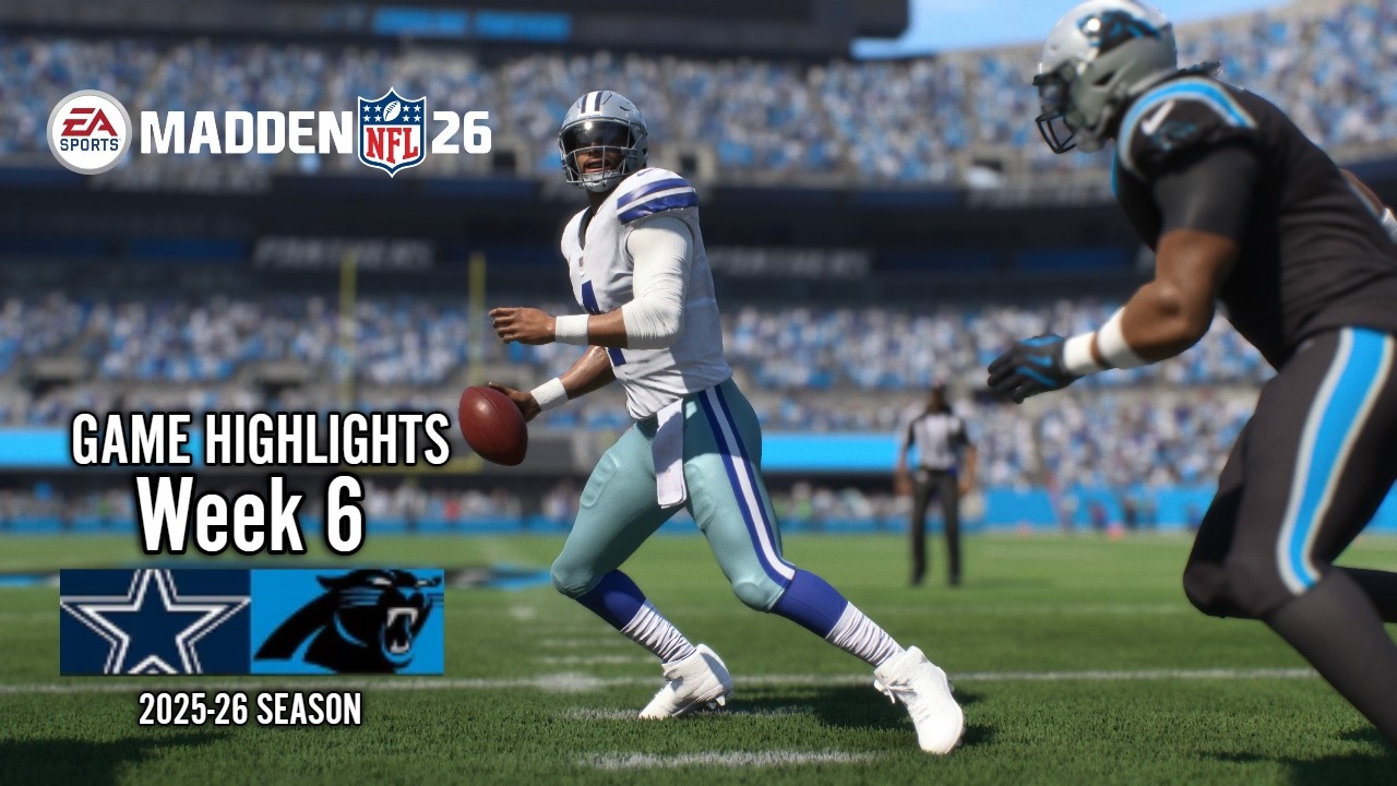 Dallas Cowboys vs. Carolina Panthers Game Highlights | NFL 2025 Season Week 6 (cpu vs cpu)