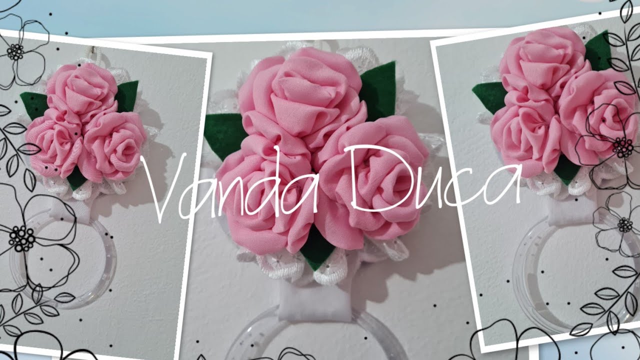 #MUITAFOFURAROSA... PORTA PANO DE PRATO COM ROSAS COM CD PARA RECICLAGEM...