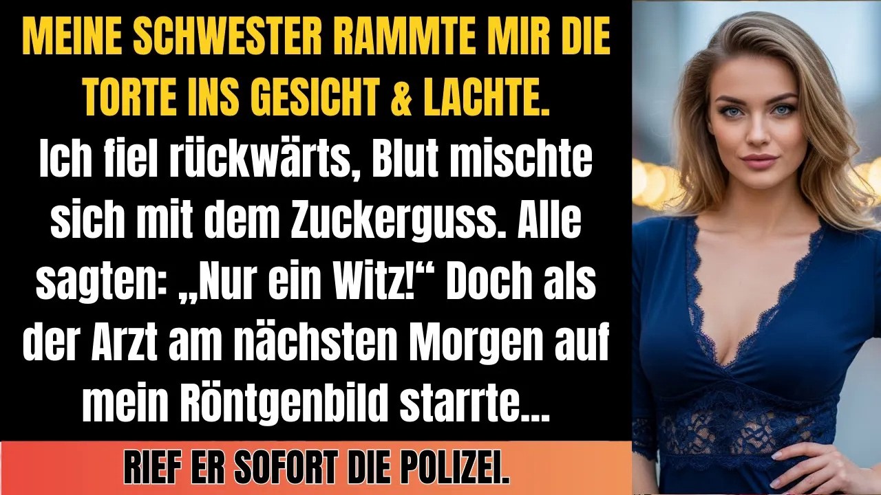 Meine Schwester rammte mir die Torte ins Gesicht und lachte   Arzt rief Polizei nach Röntgenbild