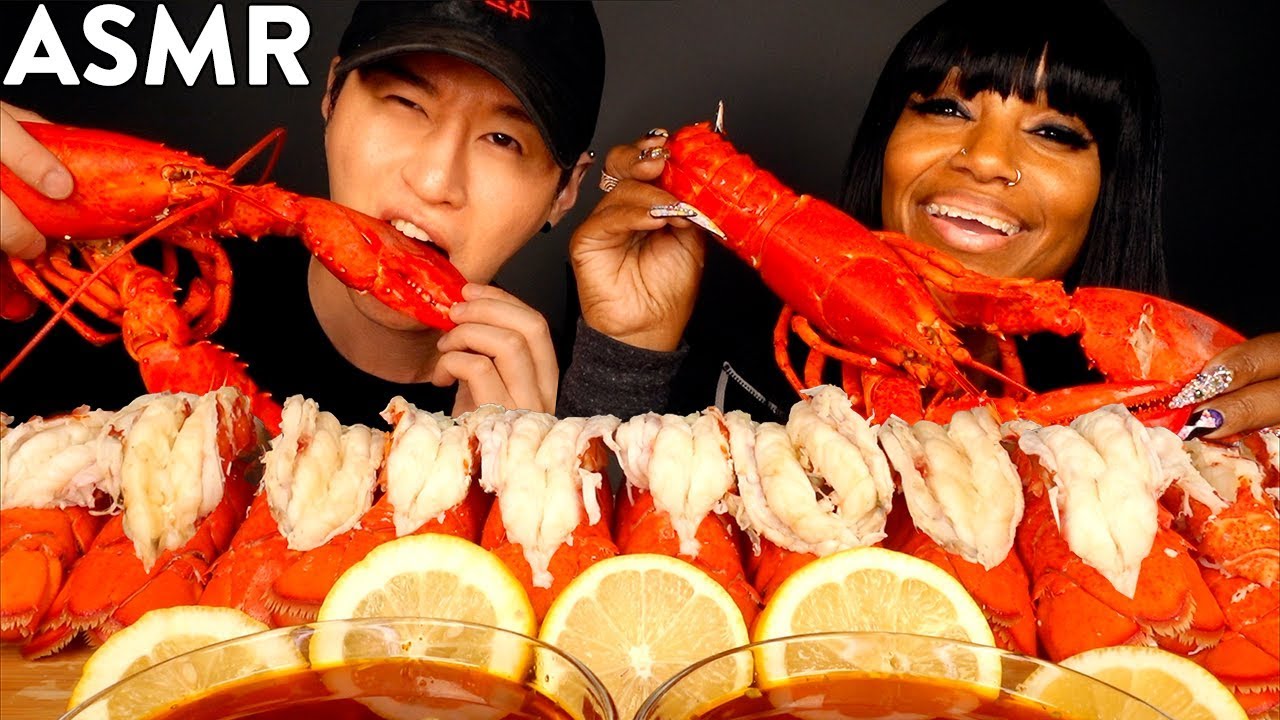 ASMR 12 LOBSTER TAILS with BLOVESLIFE (& BLOVES SAUCE RECIPE) COOKING & EATING SOUNDS