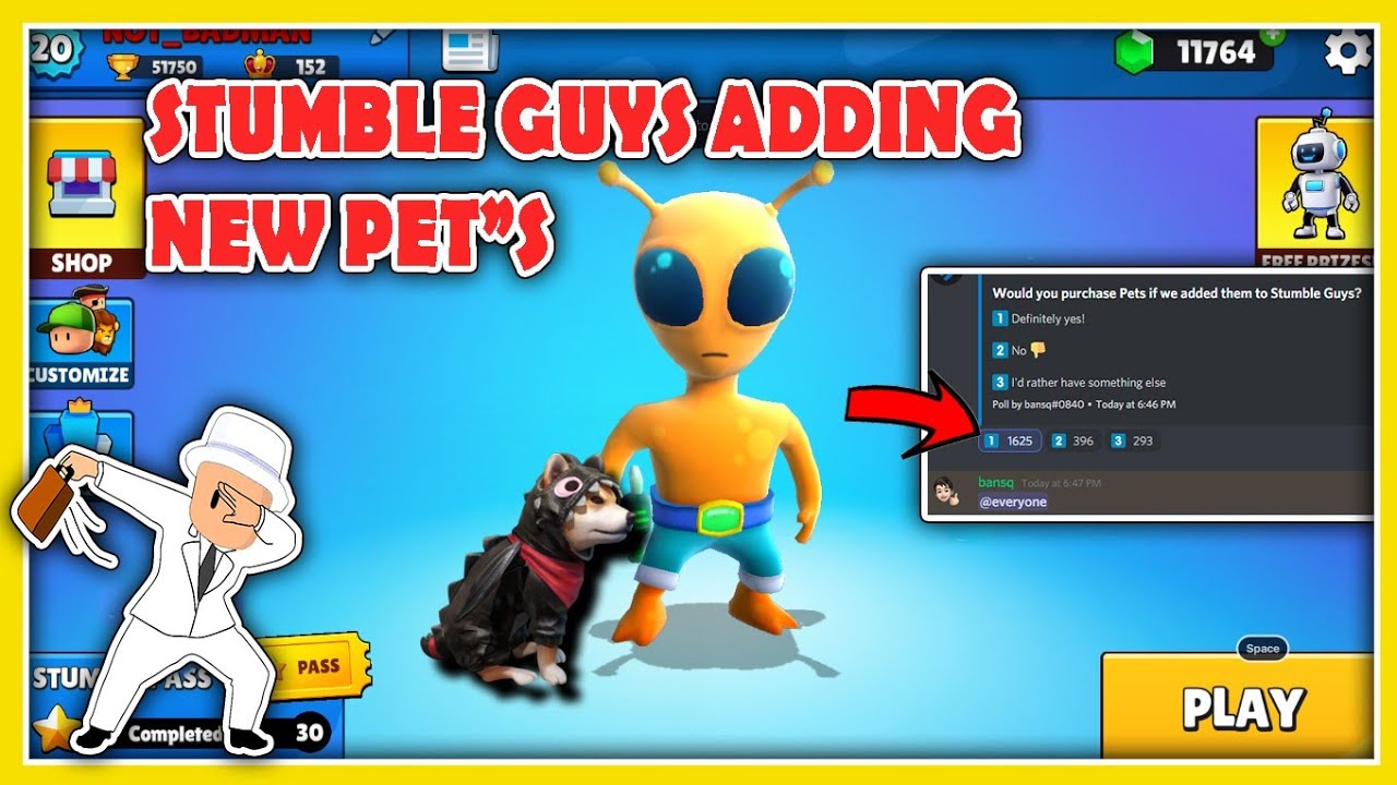 Stumble Guys Official Update Leak-New Pet's Are Coming