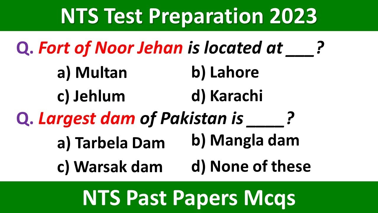 NTS Test Preparation 2023 | NAT Test Preparation 2023 | NTS Preparation 2023 | NTS Past Papers Mcqs
