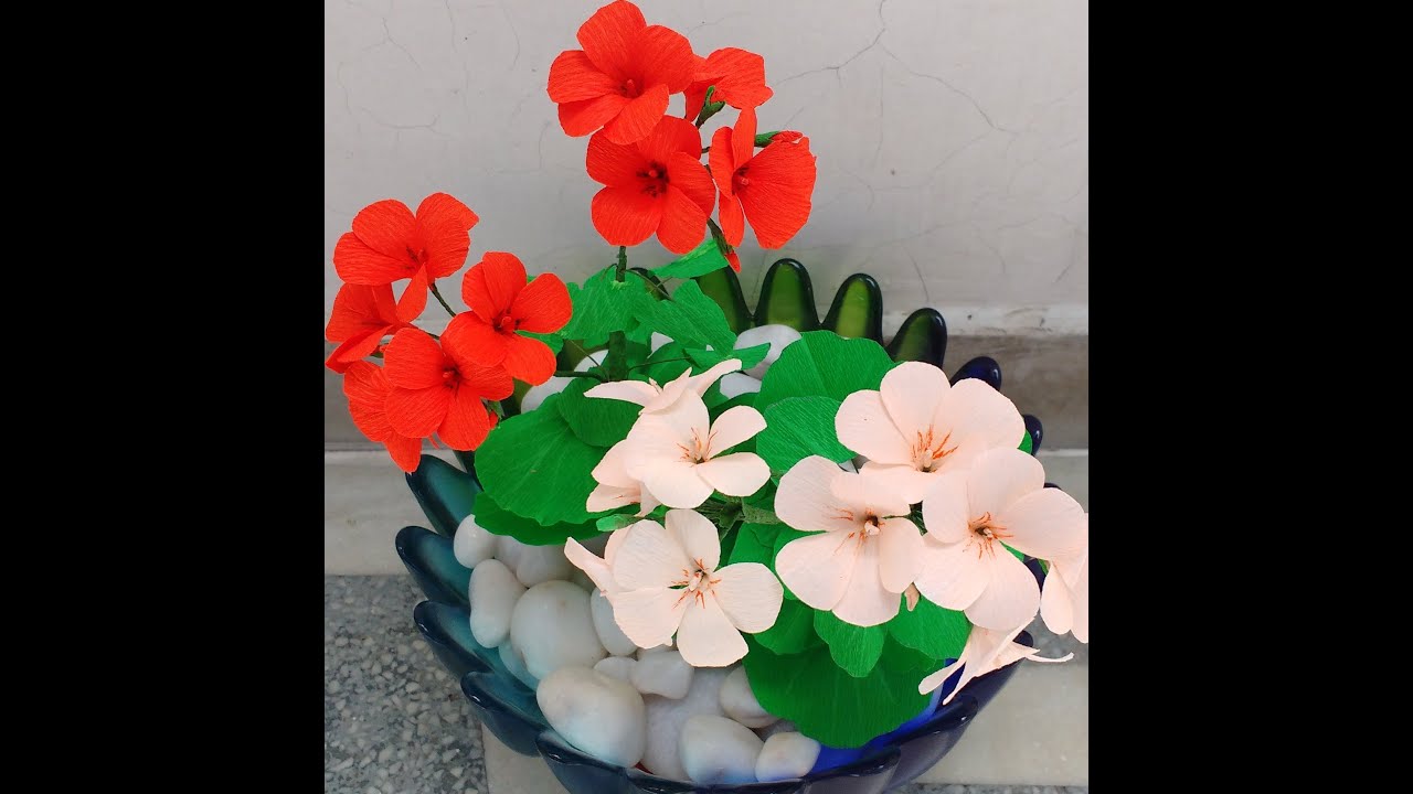 How to make Paper Flowers Geranium / Cranesbills(Flower # 75)