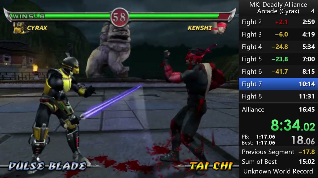 Mortal Kombat Deadly Alliance Cyrax Speedrun 12:49 IGT 15:48 RT