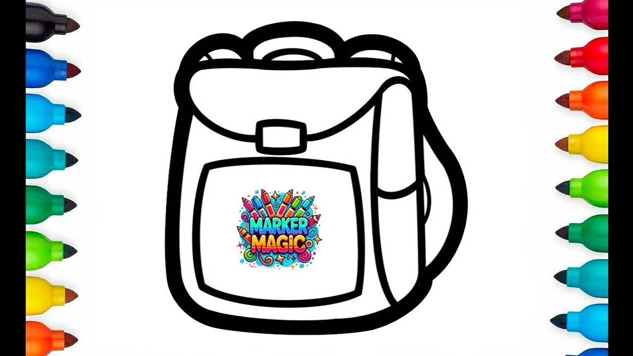 How to draw a school bag / Easy Art for Kids / Drawing and coloring step by step #drawing #coloring