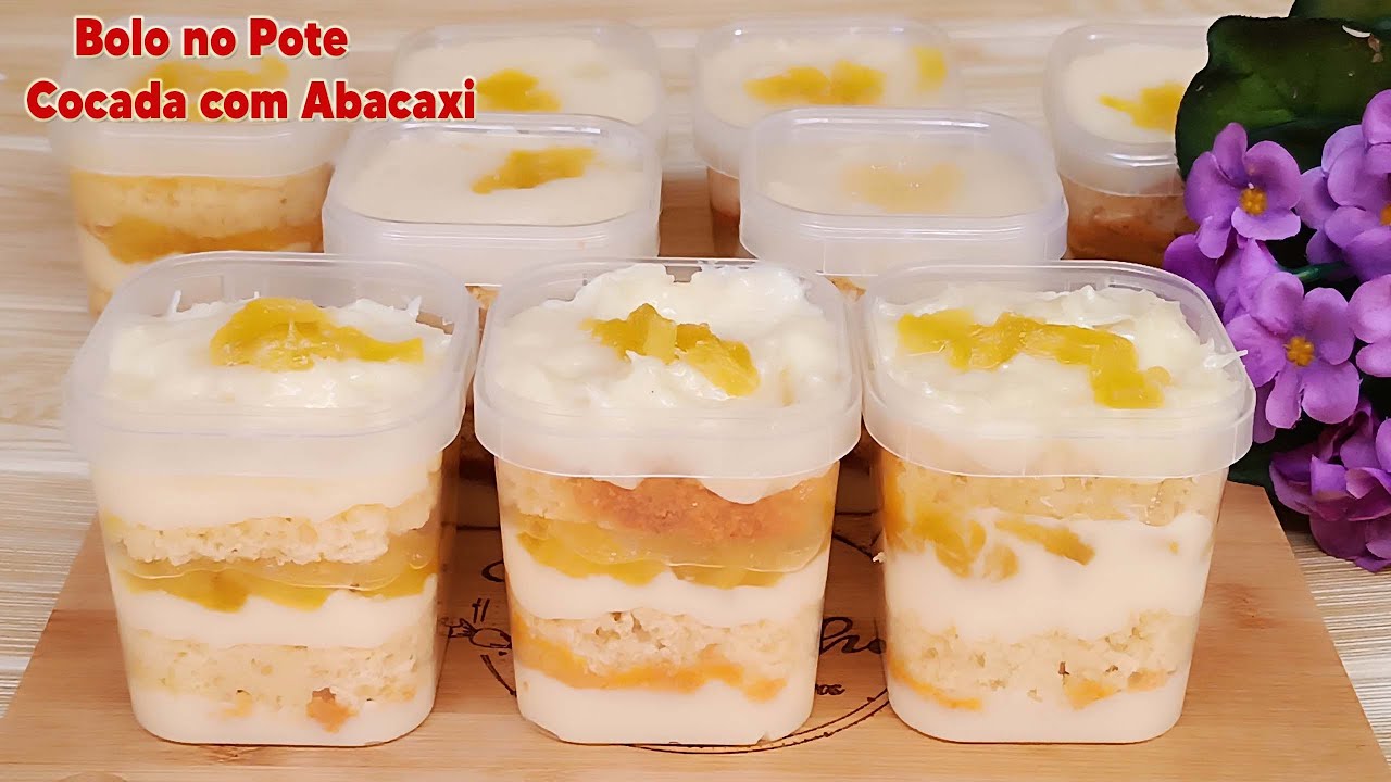 Bolo no Pote de Cocadinha com Abacaxi - Aula completa - Receita de Confeitaria!