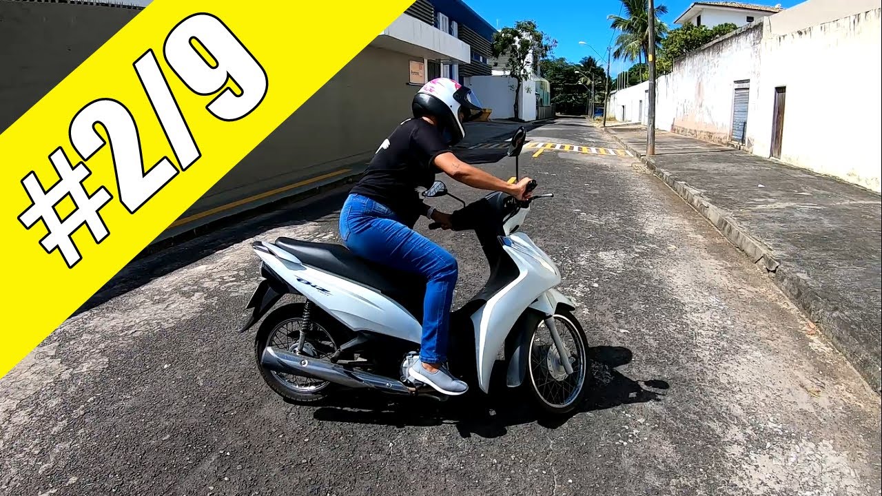 CUIDADO MEIO FIO RETORNO COM A MOTO BIZ