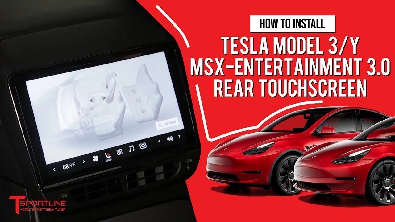 How to Install T Sportline’s MSX-Entertainment 3.0 Rear Smart Screen, Tesla Model 3 / Y 2017 - up