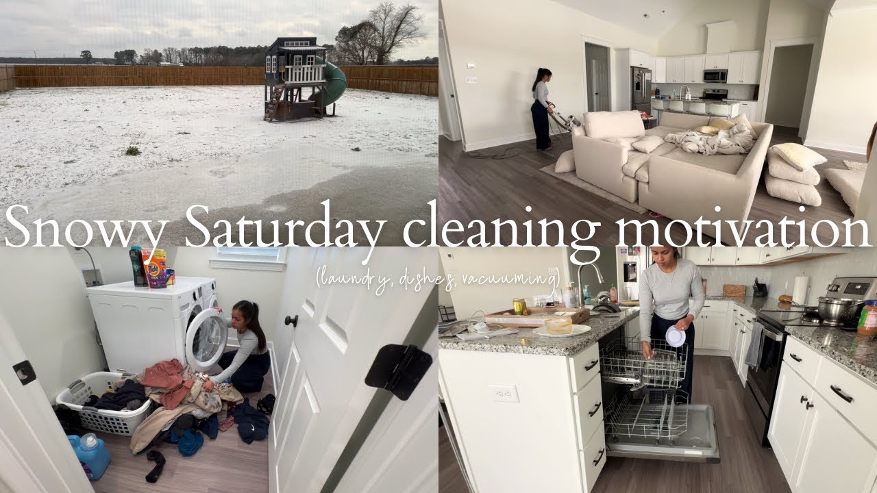 Snowy Saturday clean with me | cleaning motivation