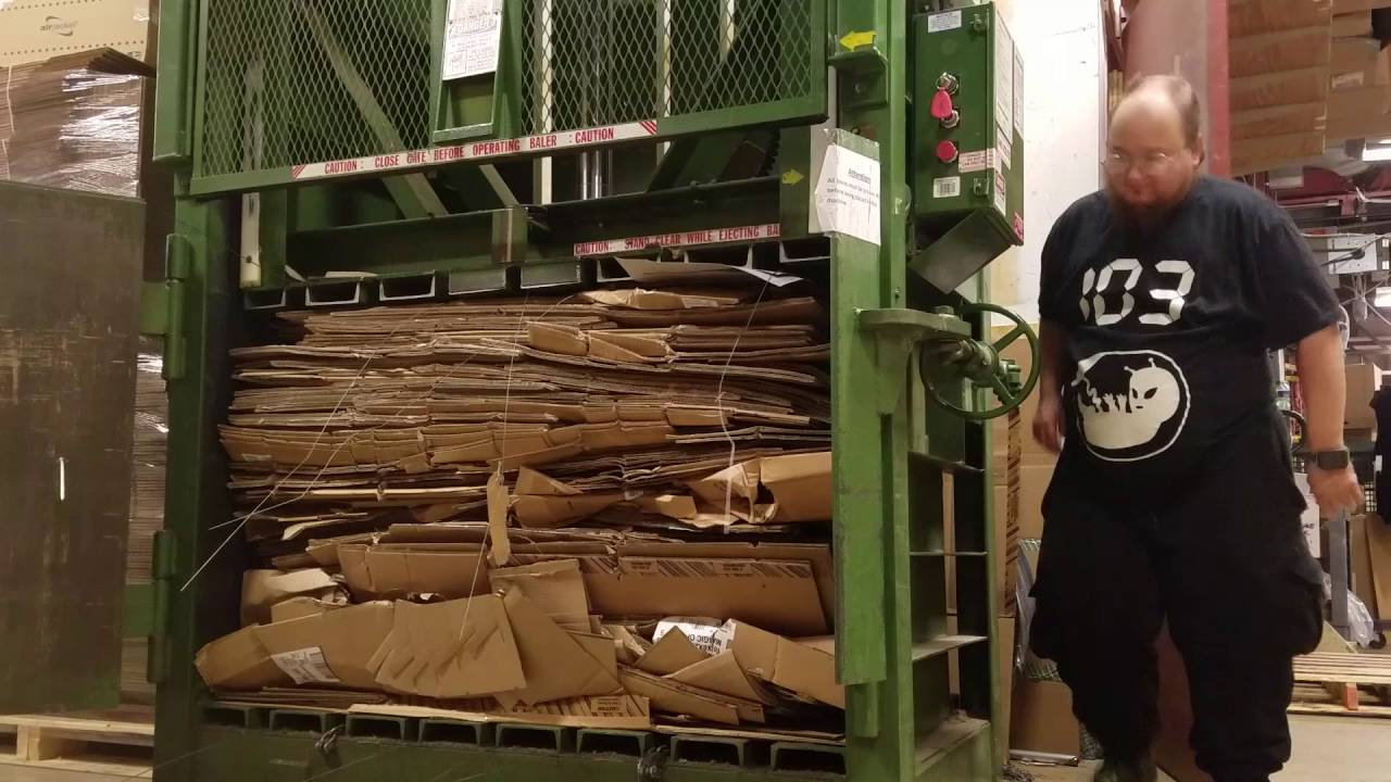 Making cardboard bale