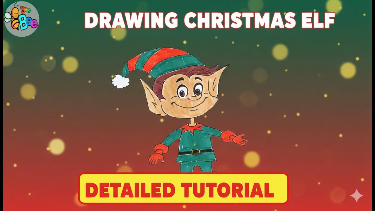 How to Draw a Elf 🧝&zwj;♂️Easy Christmas Elf Drawing Tutorial 🎄