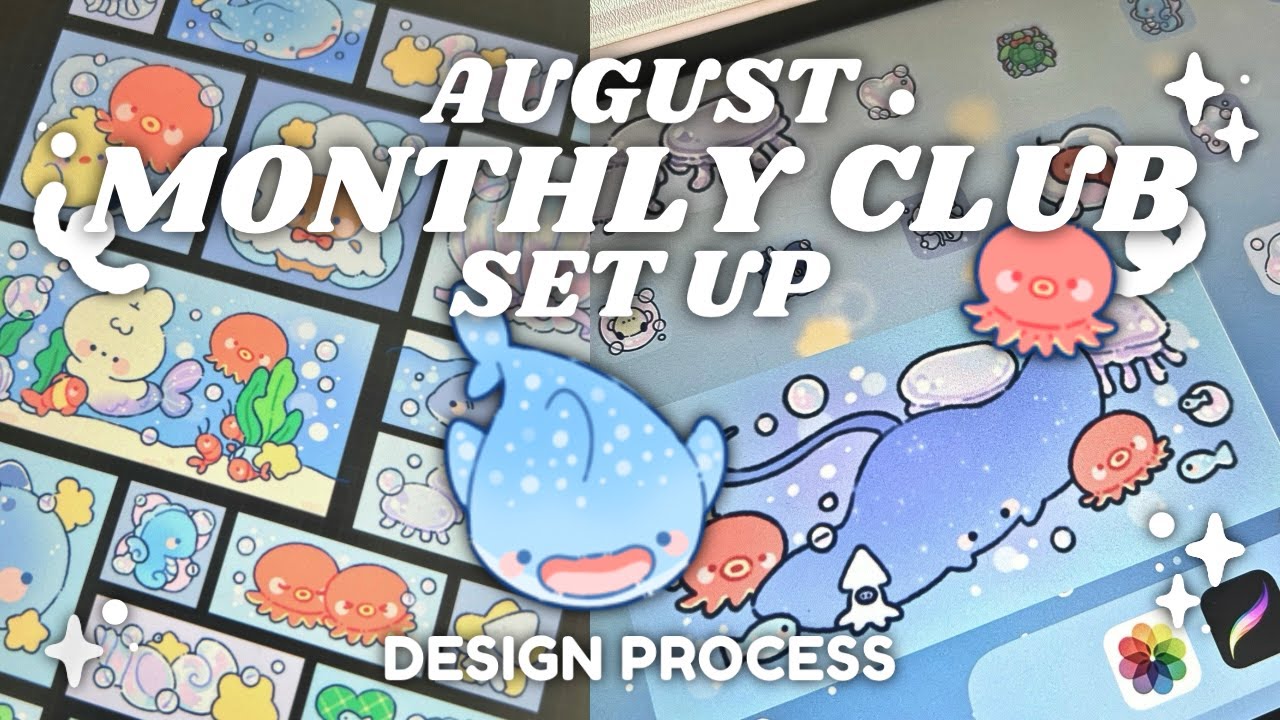 NEW STICKER CLUB: Designing My FIRST Monthly Sticker Club 🪼🐟 Underwater Theme & Creative Process