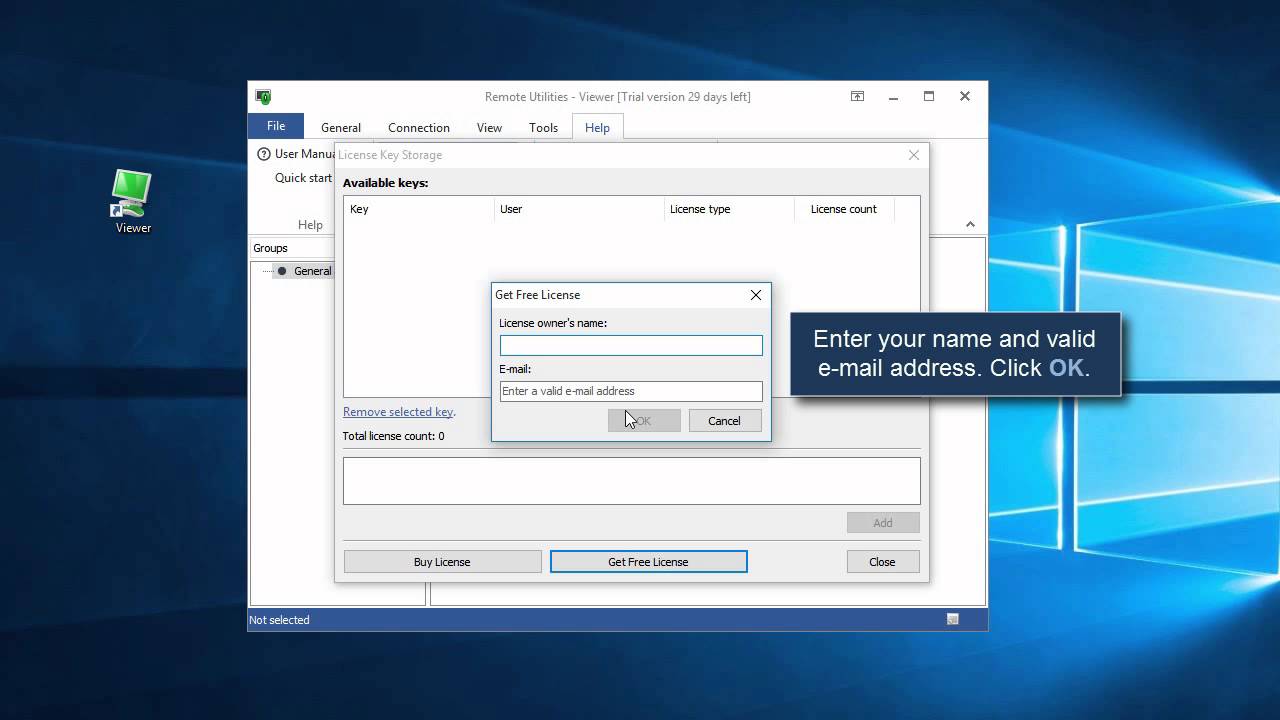 Free License - Remote Utilities