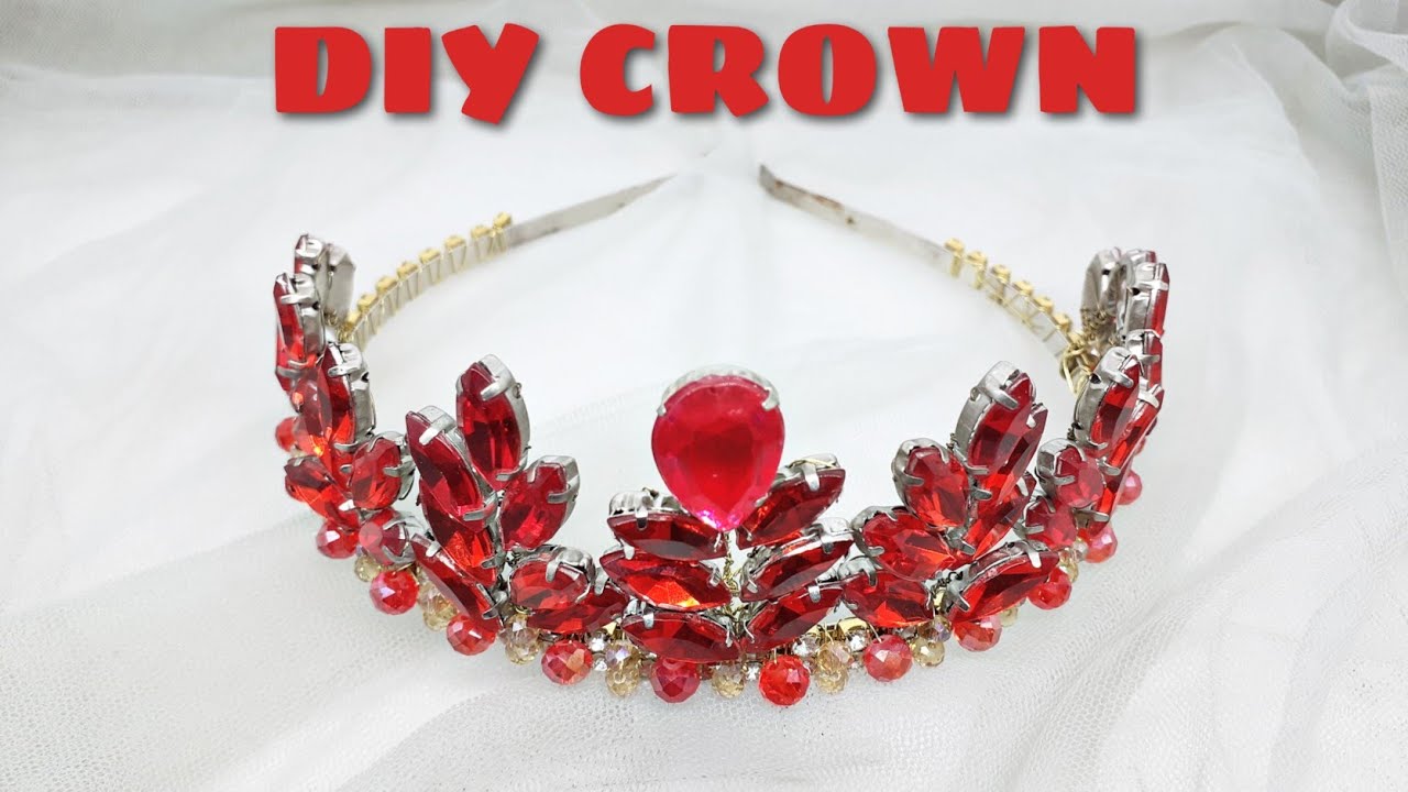 DIY Crown | remake tutorial how to make a crown with diamond / cara membuat mahkota