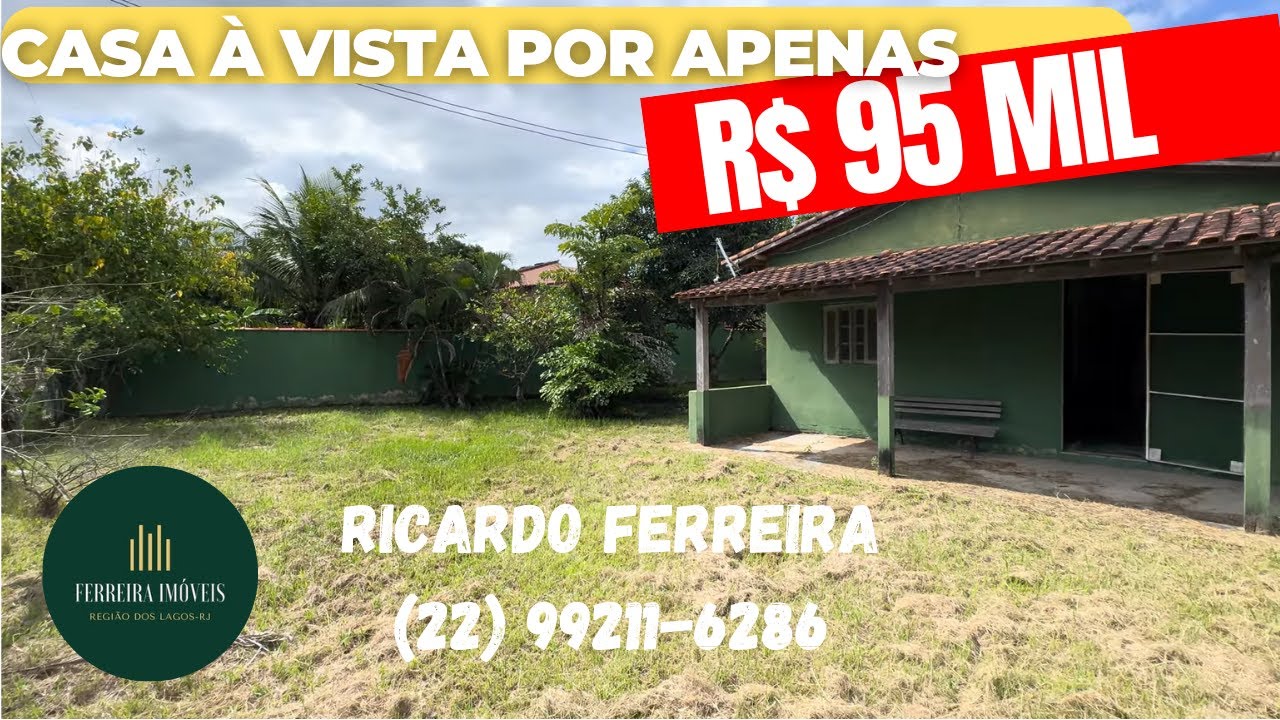 Vendo casa Gravatá 1, Unamar, mobiliada, terreno 500 m² com frutíferas, R$95 mil à vista