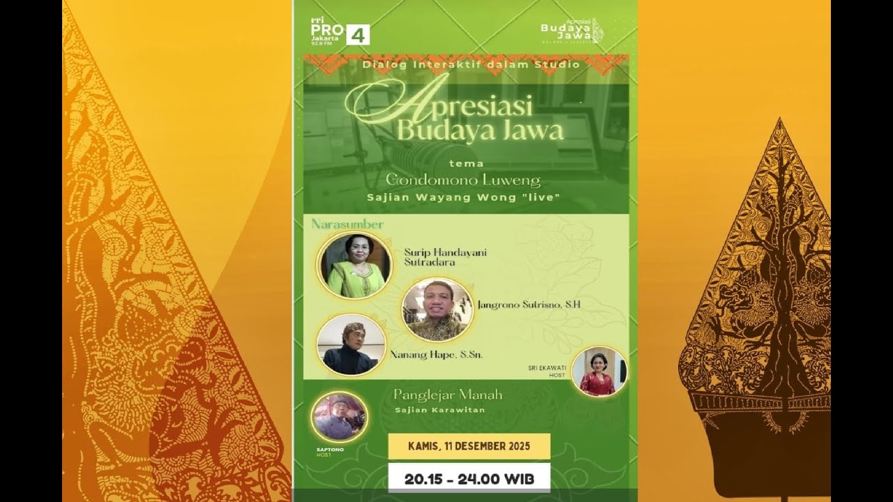 Gondomono Luweng - Sajian Wayang Wong | RRI PRO 4 Jakarta