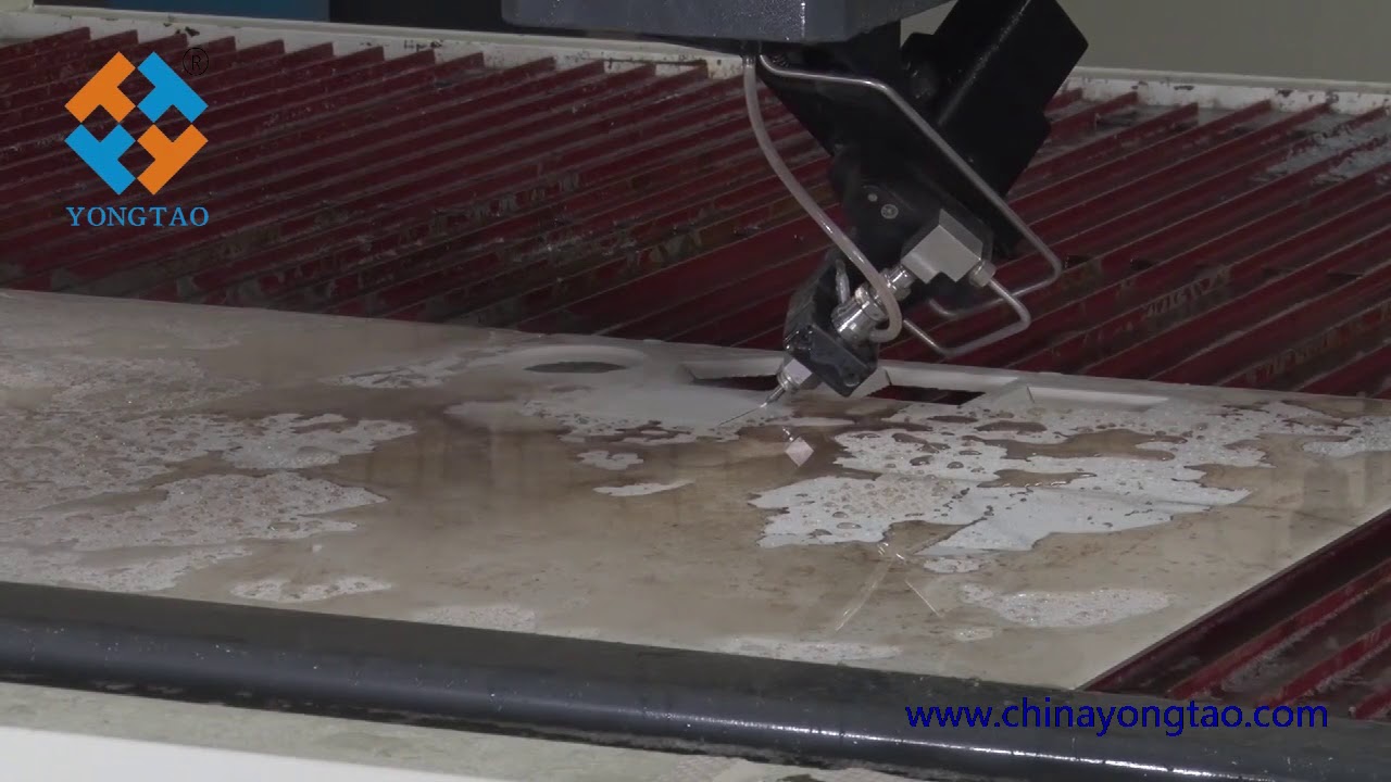 5 axis water jet cutting machine 45 degree cutting for porcelain large format tiles