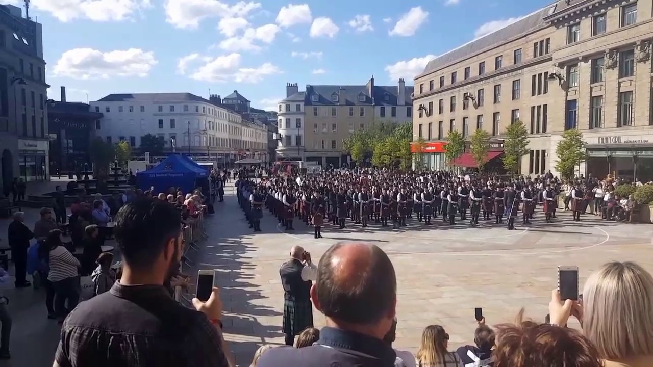 Massed Pipes and Drums Dundee City Square