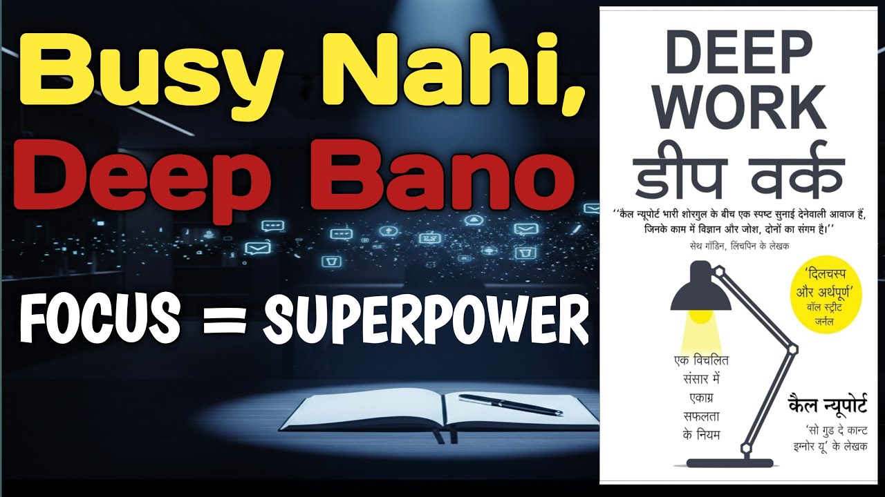 #Deep Work Hindi Summary | Kaise 2 Ghante Me 8 Ghante Ka Kaam Kare | Productivity Mastery