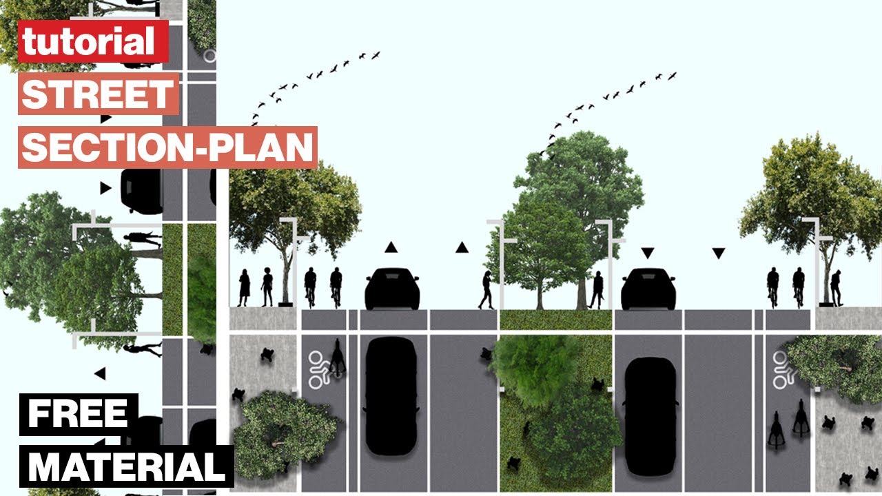 SECCION Y PLANTA DE CALLE (RÁPIDO Y FÁCIL) [ Photoshop para ARQUITECTOS ] 🚀🚀