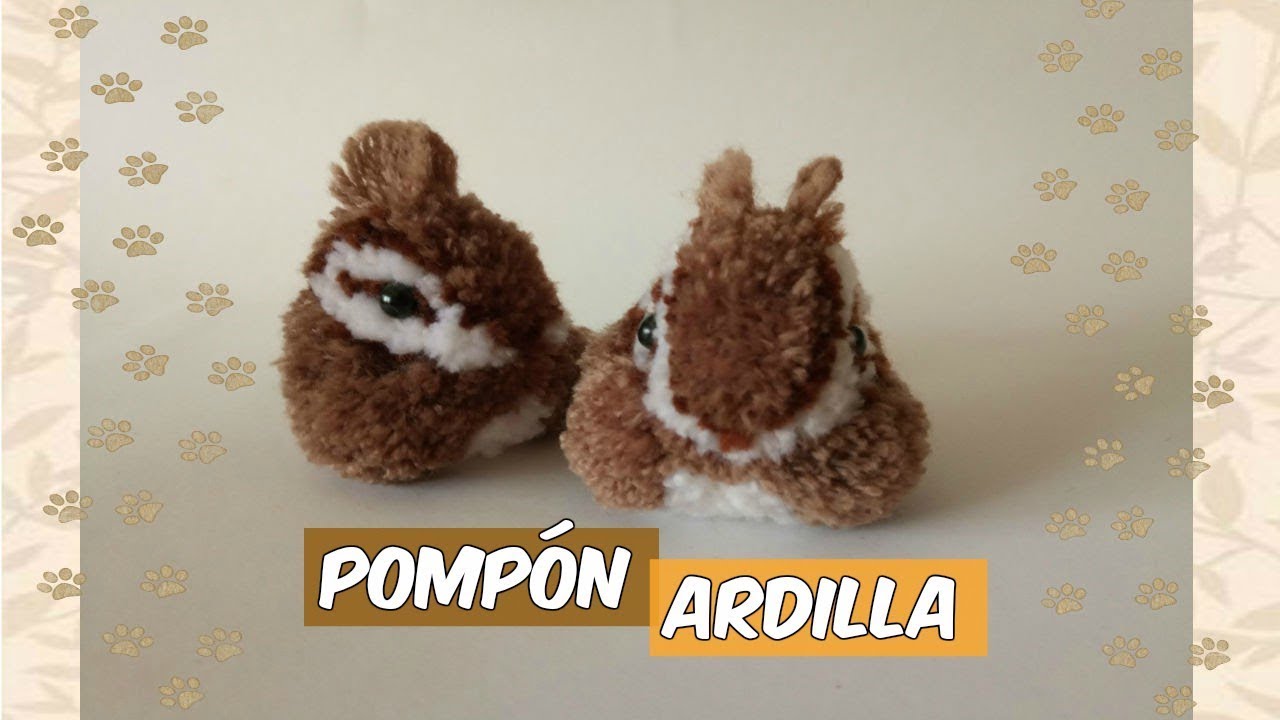 CABEZA de ARDILLA con un POMPÓN/manera creativa de reciclar lana.