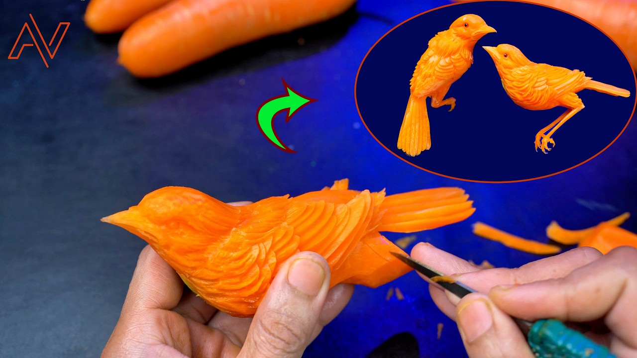 Bird Carving With Carrots | AV Vegetable Carving Art