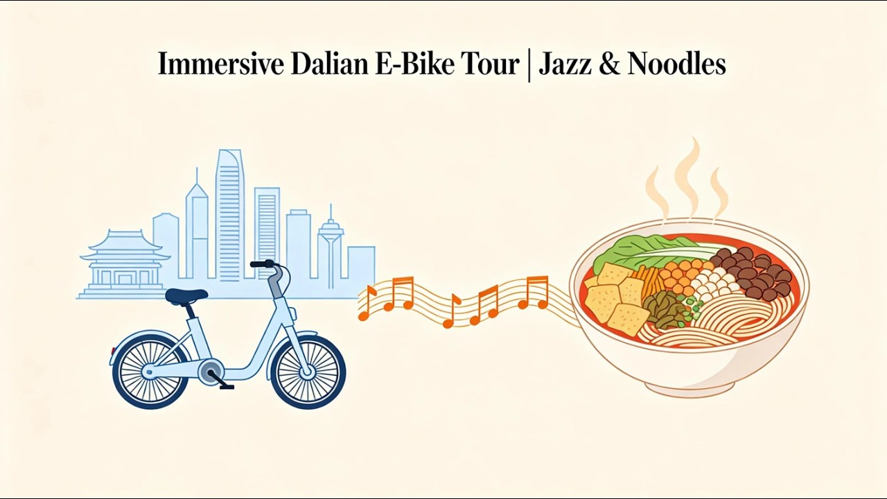 Immersive E-Bike Tour in Dalian | Jazz Vibes & Ending with Luosifen漫游大连：电动自行车街景之旅 | 爵士乐相伴，螺蛳粉收尾