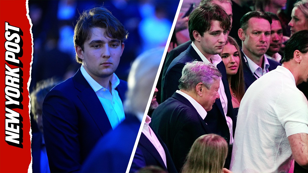 Barron Trump Debuts New Look at Trump&rsquo;s UFC Event in Rare Public Appearance