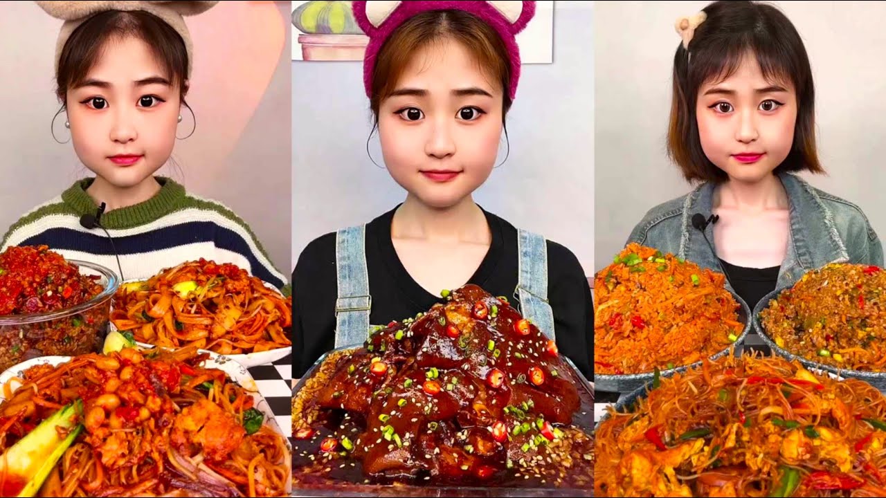 Chinese Mukbang Big Bite Asmr | Spicy Pork Belly and Rice | Spicy Noodles Asmr 중국먹방 | 중국먹방면 | 매운음식먹방