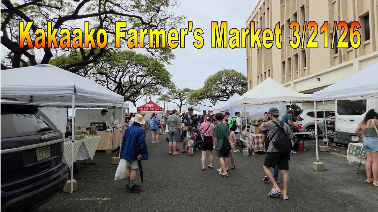 Kakaako Farmer's Market on 3/21/26 in Honolulu, Oahu, Hawaii