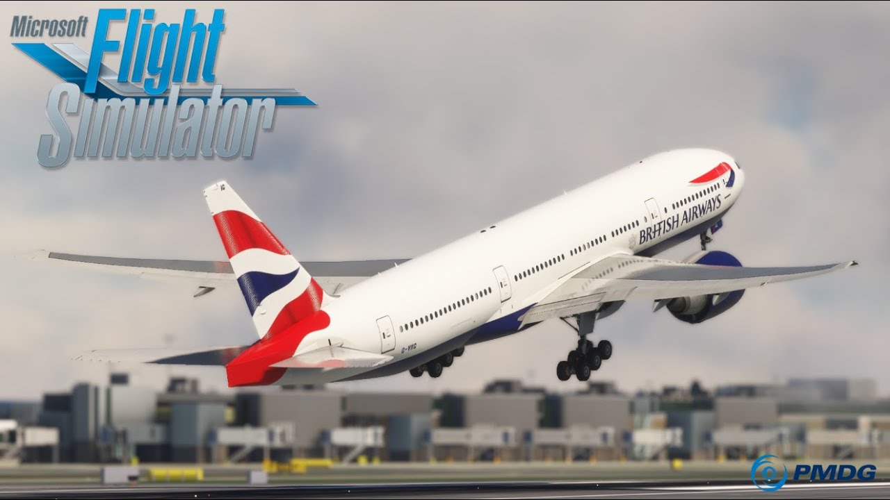 MSFS 2020 | PMDG 777-200 | British Airways takeoff from Gatwick |