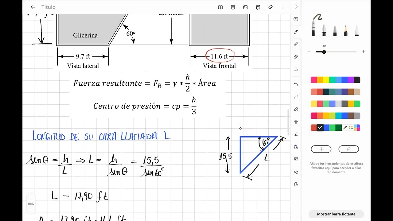 Ejercicio 4.15 - Fuerzas ejercidas sobre paredes rectangulares - Robert Mott.