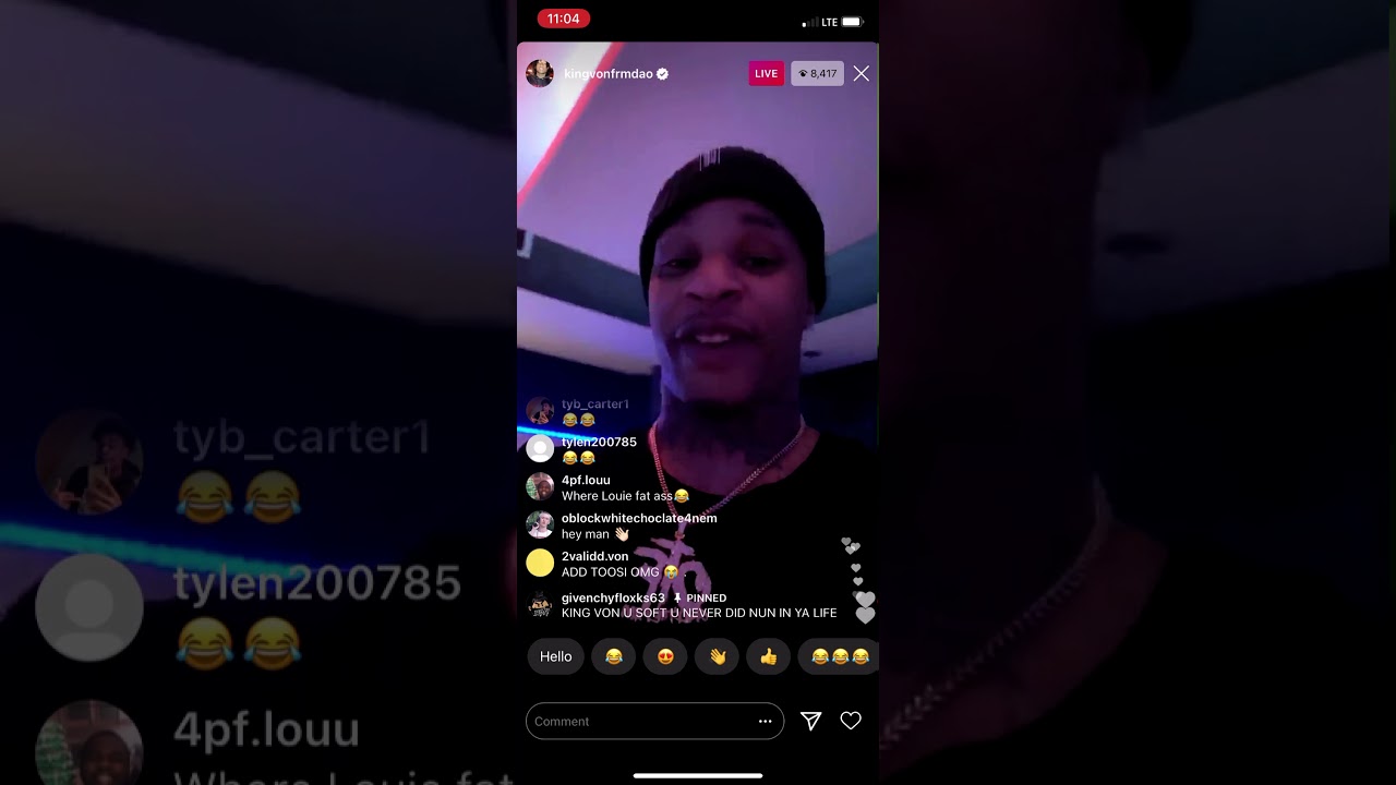 KING VON GOES LIVE W/ BOSSTOP, PLAYS SNIPPET, TALKS TAKING CARE OF PEOPLE